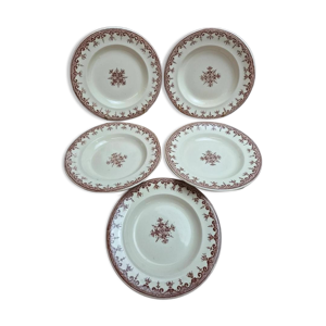 Lot de 5 assiettes creuses - terre