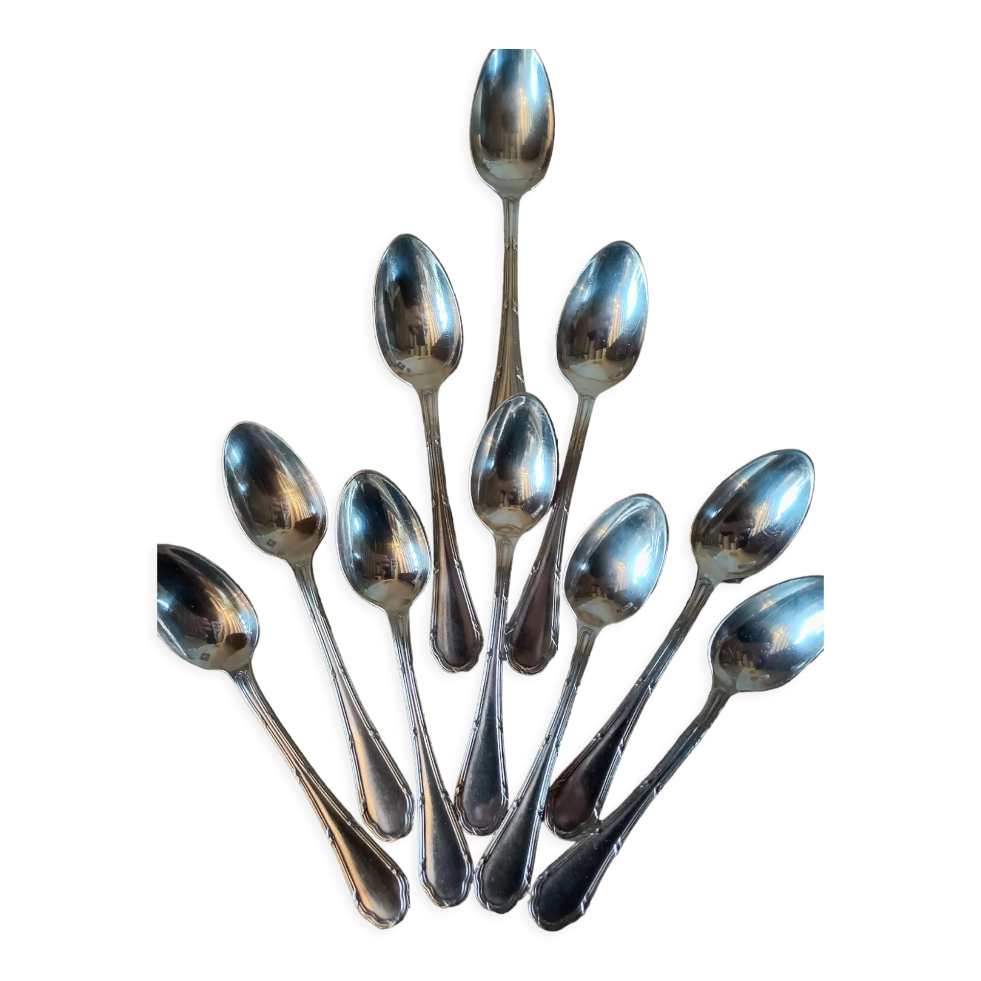 10 spoons ercuis trianon silver metal
