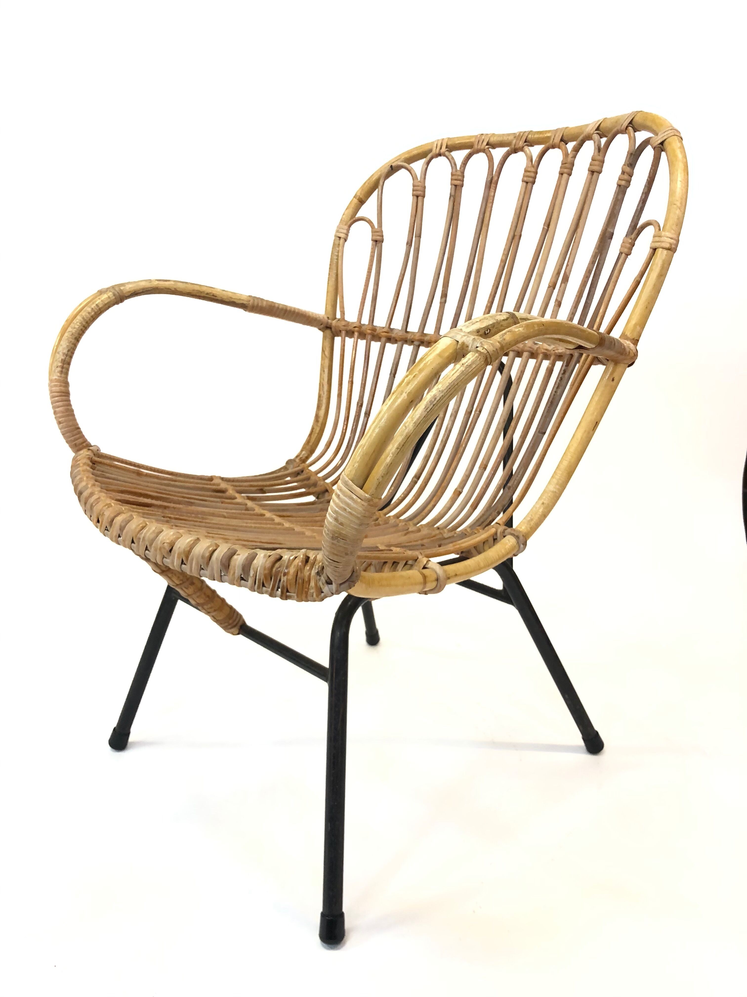 Rattan chair by Rohe Noordwolde, 1960