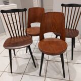 Suite of 4 chairs of bistrot Baumann vintage model Mondor and Minuet