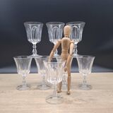 Set of 8 large Baccarat Lauzun crystal wine glasses