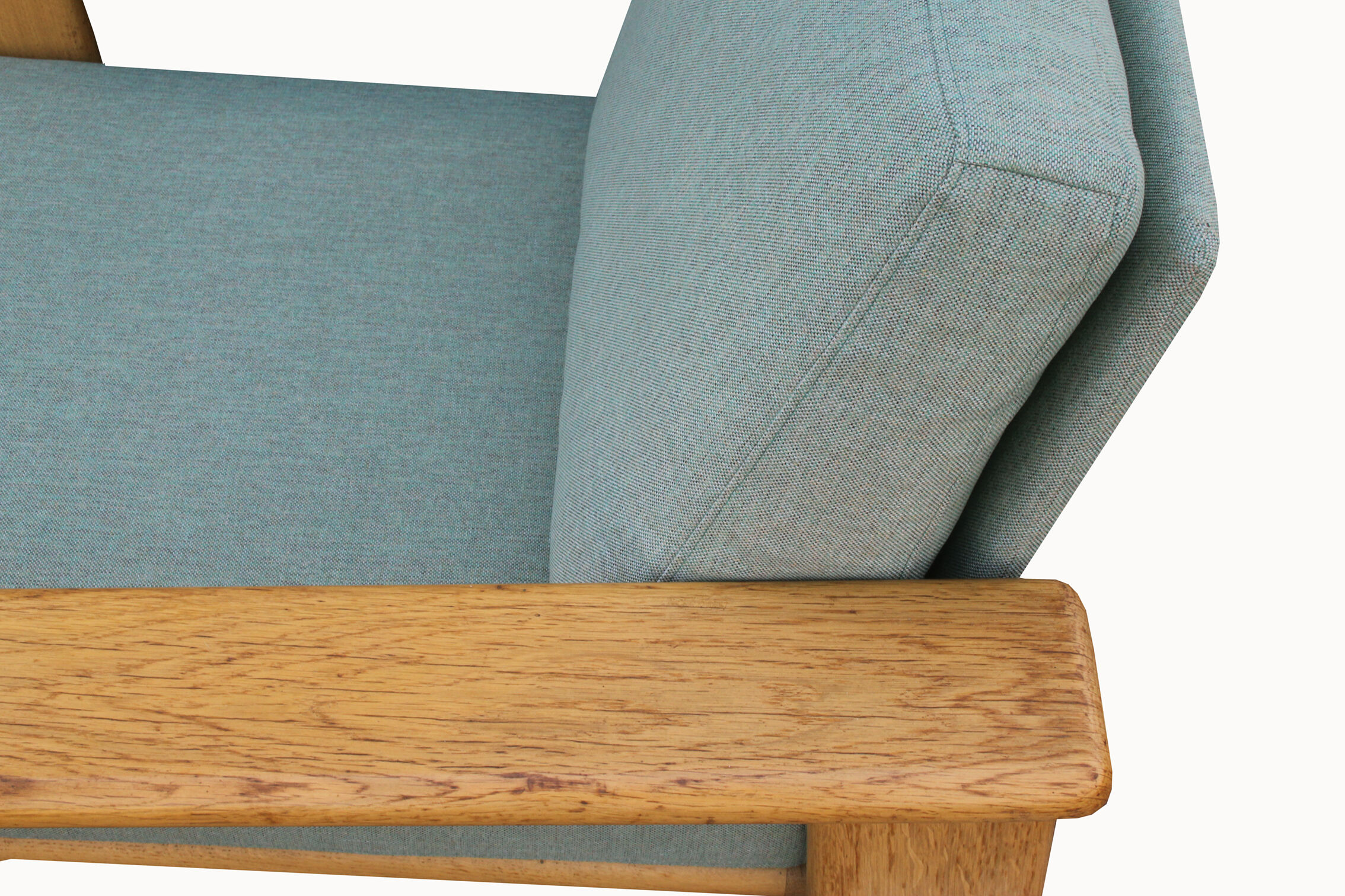 1970s armchair with oak stool