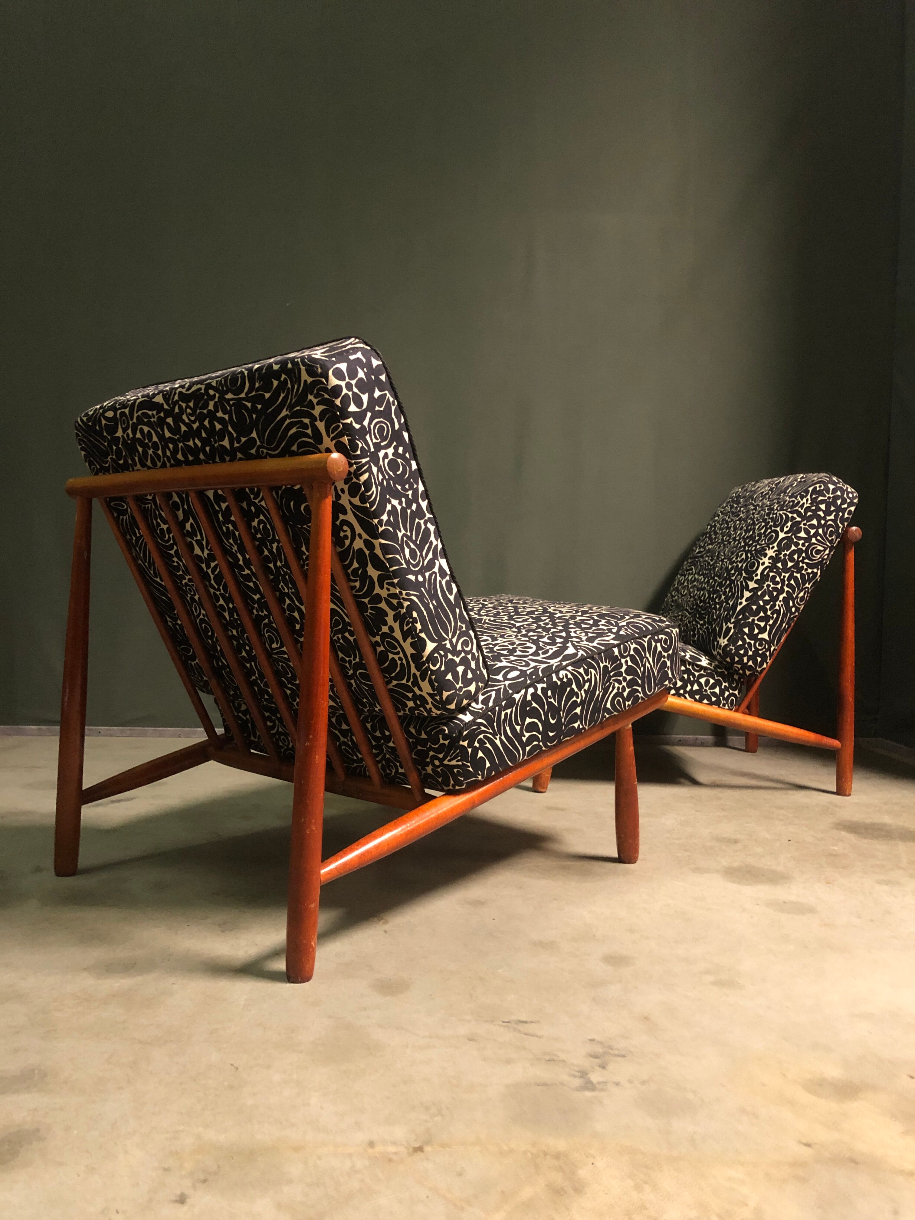 2 x Alf Svensson Domus 1 armchairs for Dux, 1950's