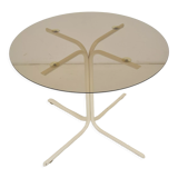 Round dining table,Metal and Glass,1970's.