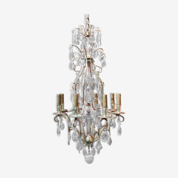 Chandelier crystal stamp cage, eight points of light