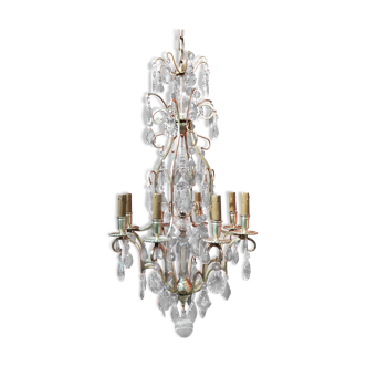 Chandelier crystal stamp cage, eight points of light