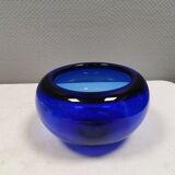 Blue PROVENCE bowl designed by Per Lütken for Holmegaard Glassworks 1955 Denmark