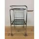 1970 chrome and smoked glass service, professional furniture, industrial style