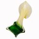 Vase soliflore forme arum arôme vert jaune verre Murano ⋆ Brocante Chic