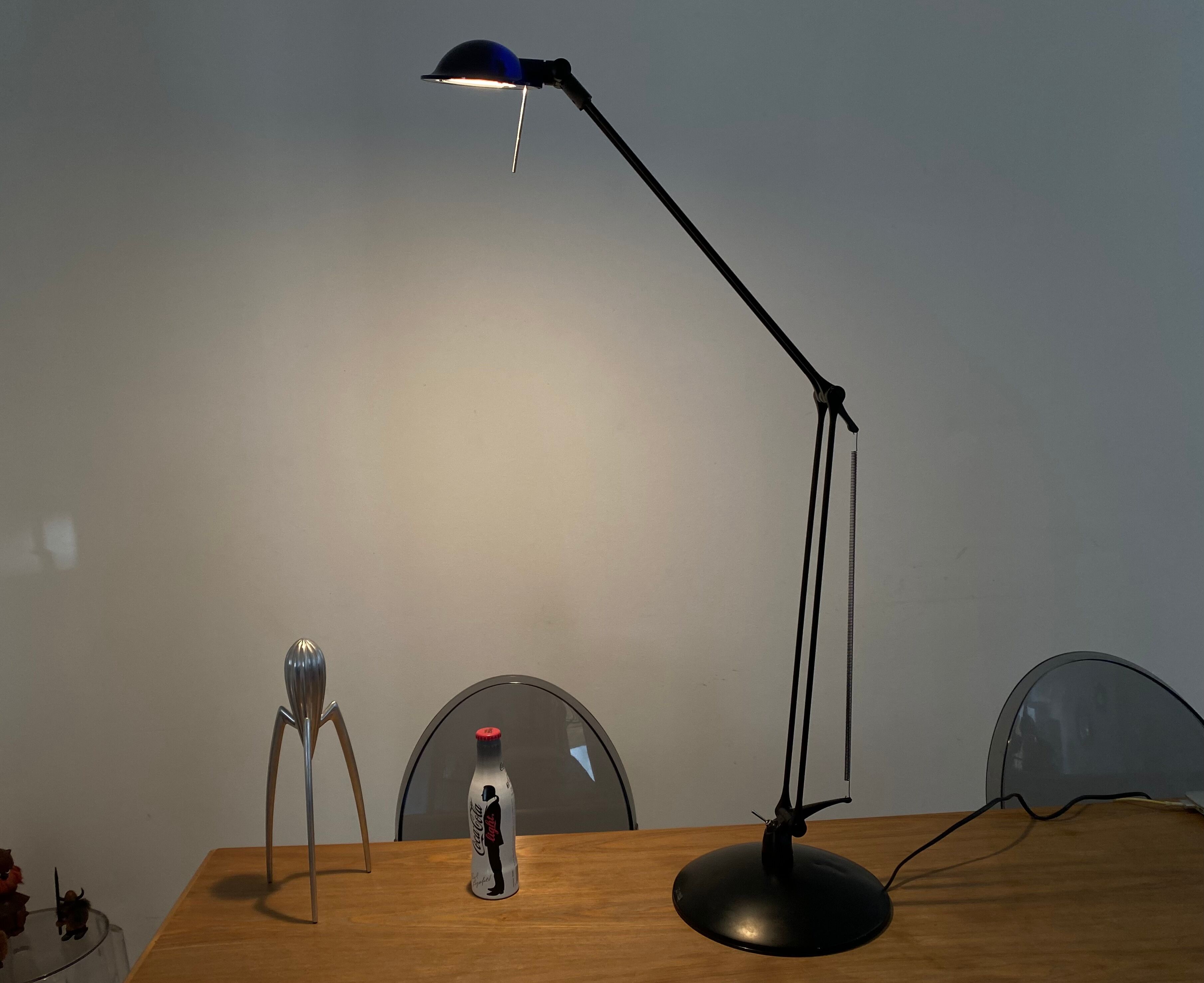 Large desk lamp manade France design Philippe Stephant vintage 90