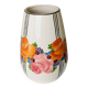 Cream Ceramic Vase by Zeh Scherzer - Hand-Painted Bulbous Mid-Century Floral Stripe, 1970s