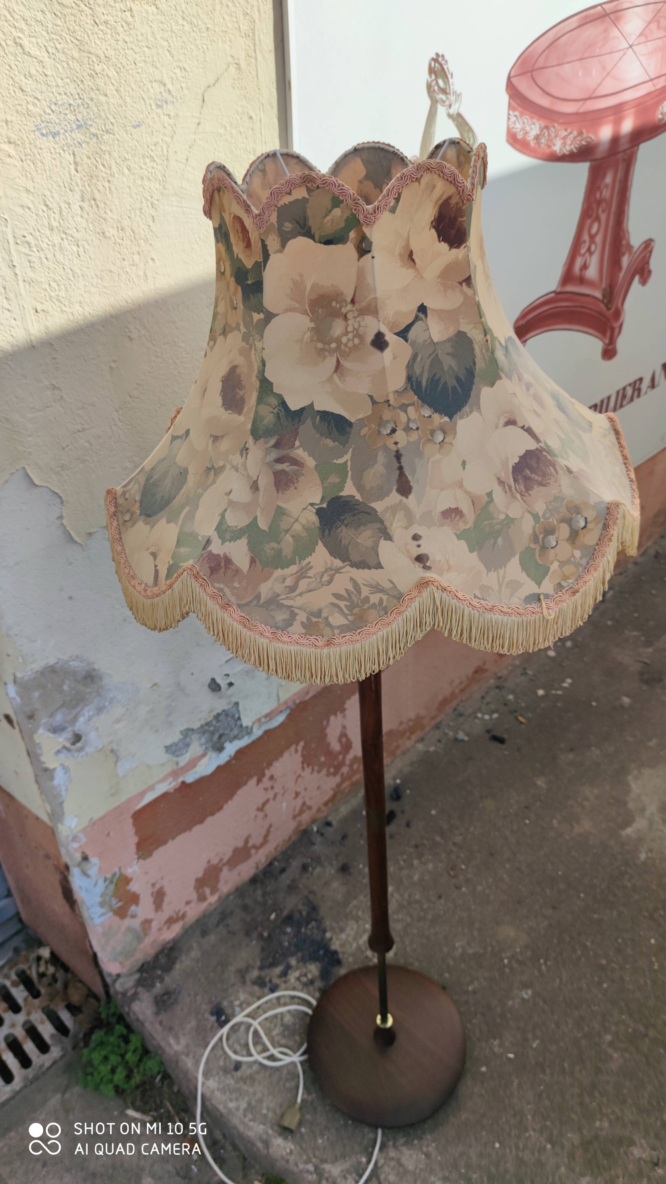 Teak and bronze floor lamp, circa 1960