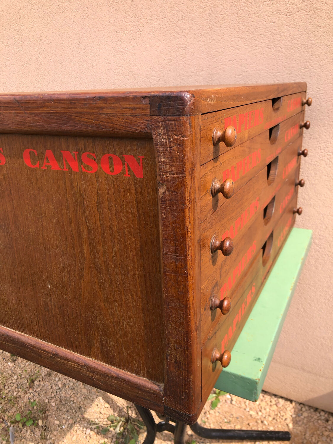 Craft furniture: display of old stationery for Cansons Papers.  50s