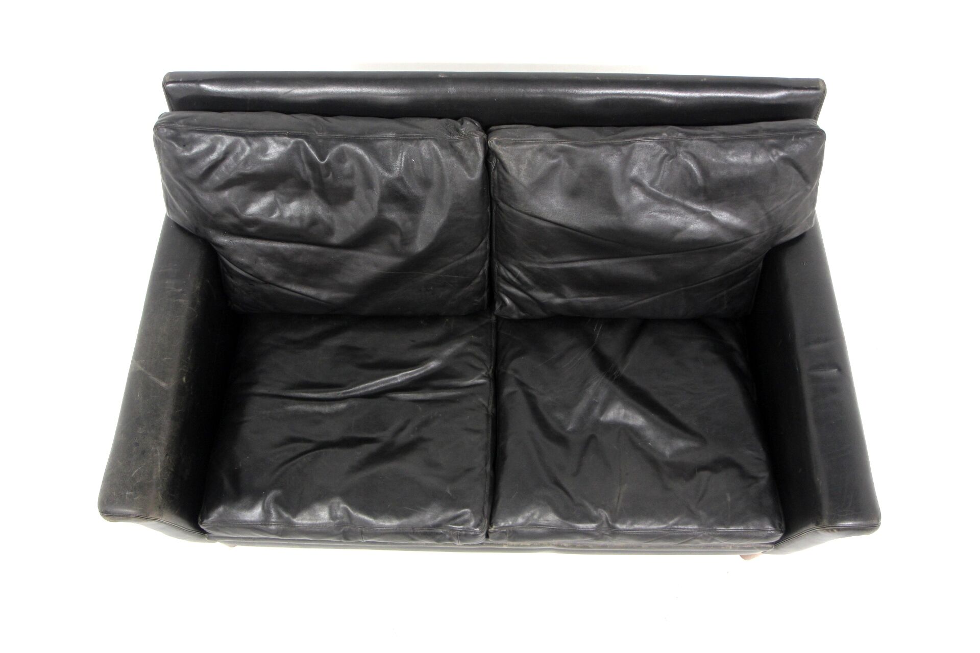 Scandinavian leather sofa 2 seater, Sweden, 1950