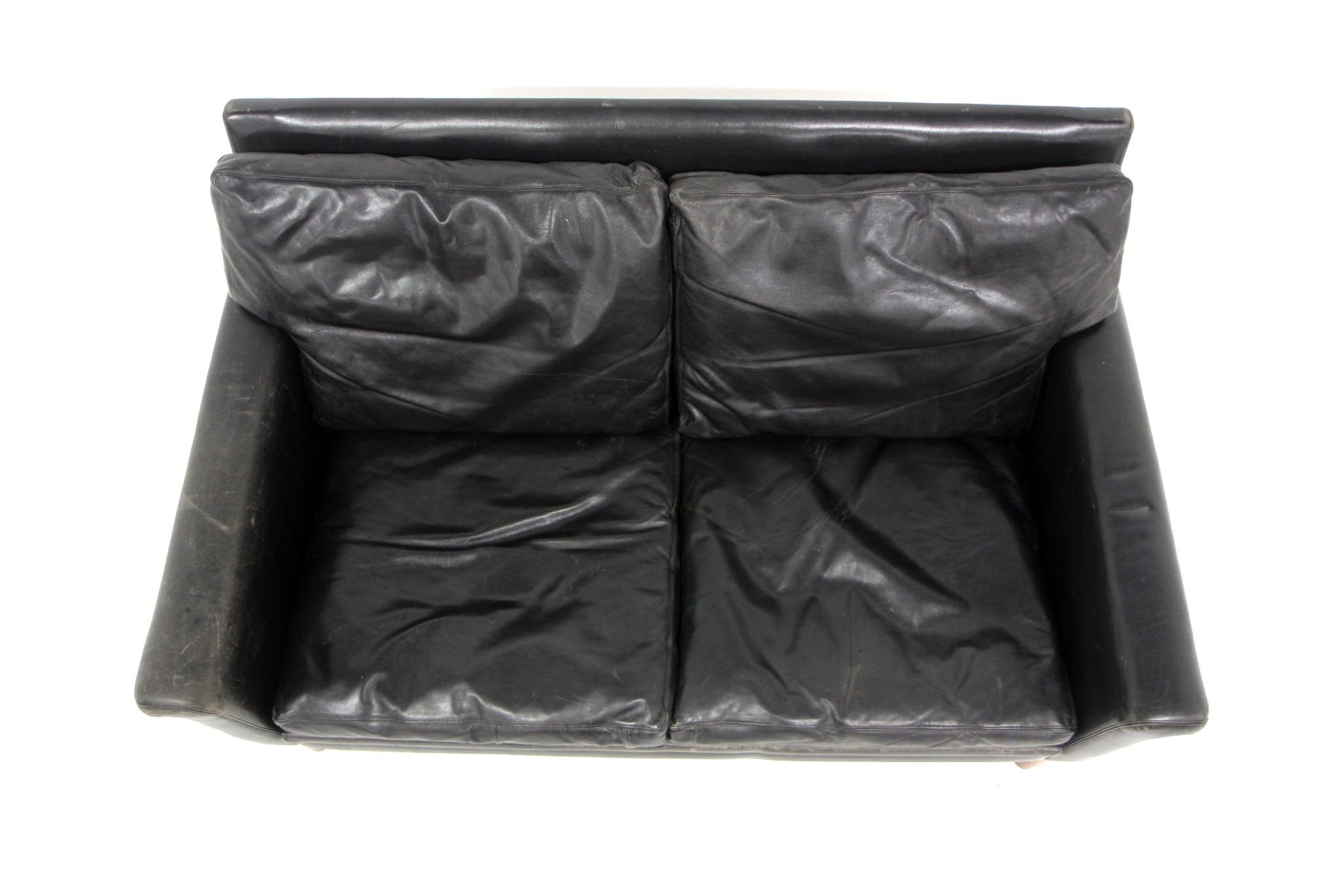 Scandinavian leather sofa 2 seater, Sweden, 1950