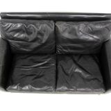 Scandinavian leather sofa 2 seater, Sweden, 1950