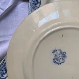 Set of flat blue plates