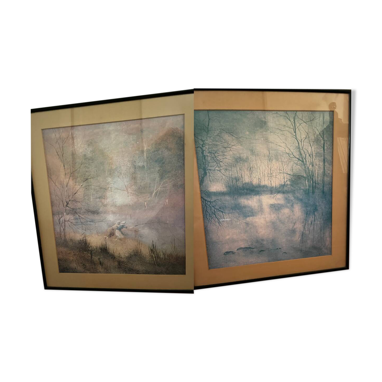 Paire de tableaux paysagers peintre niçois Massard