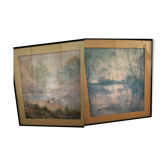 Pair of landscape paintings by the Nice painter Massard