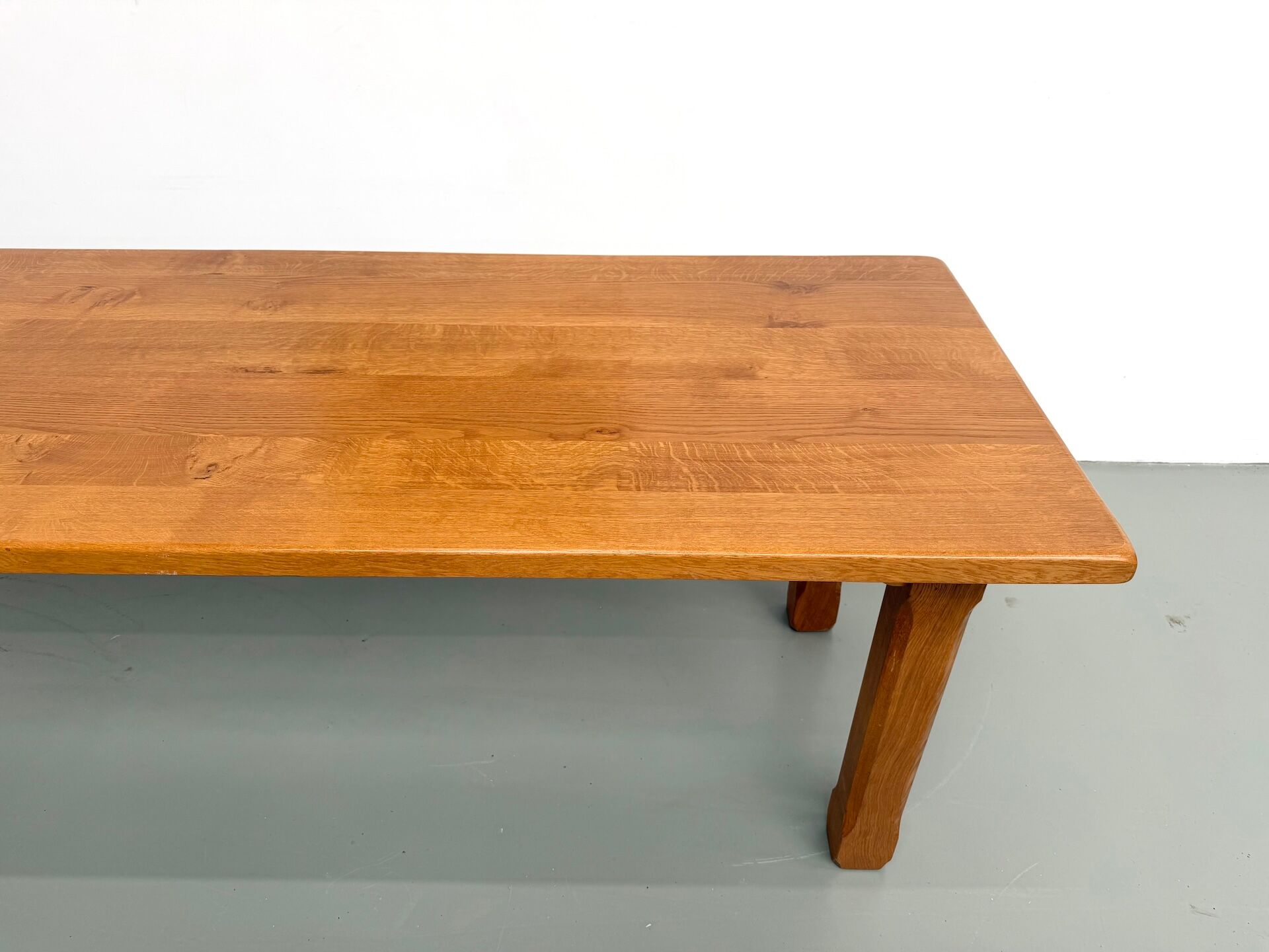 XL brutalist dining table in solid oak