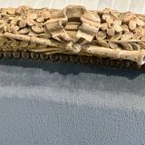 Banquette en bois doré sculpté et mouluré de style Louis XVI Époque XIX eme siècle