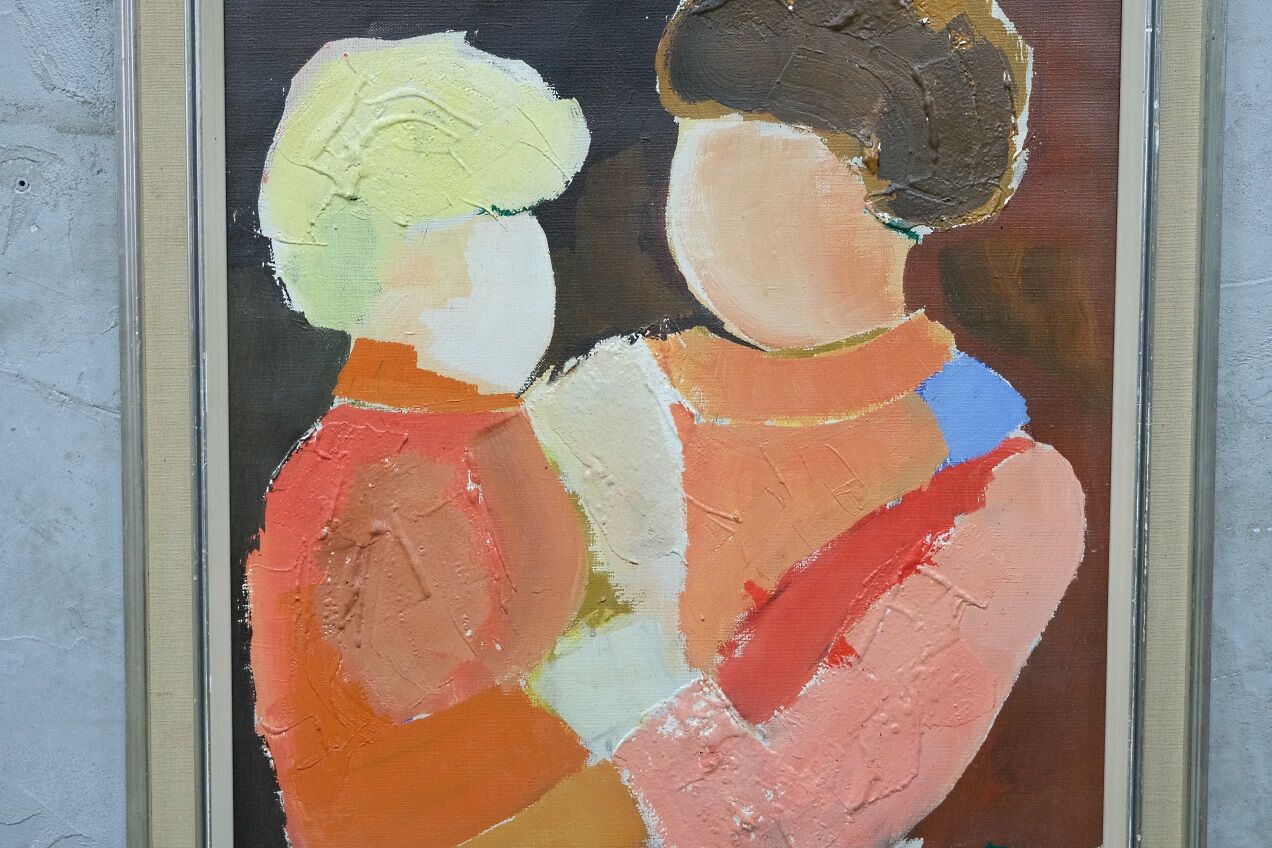 Hans Osswald (1919-1983), Swedish Figurative Abstract Painting, 1960s, Oil on Canvas