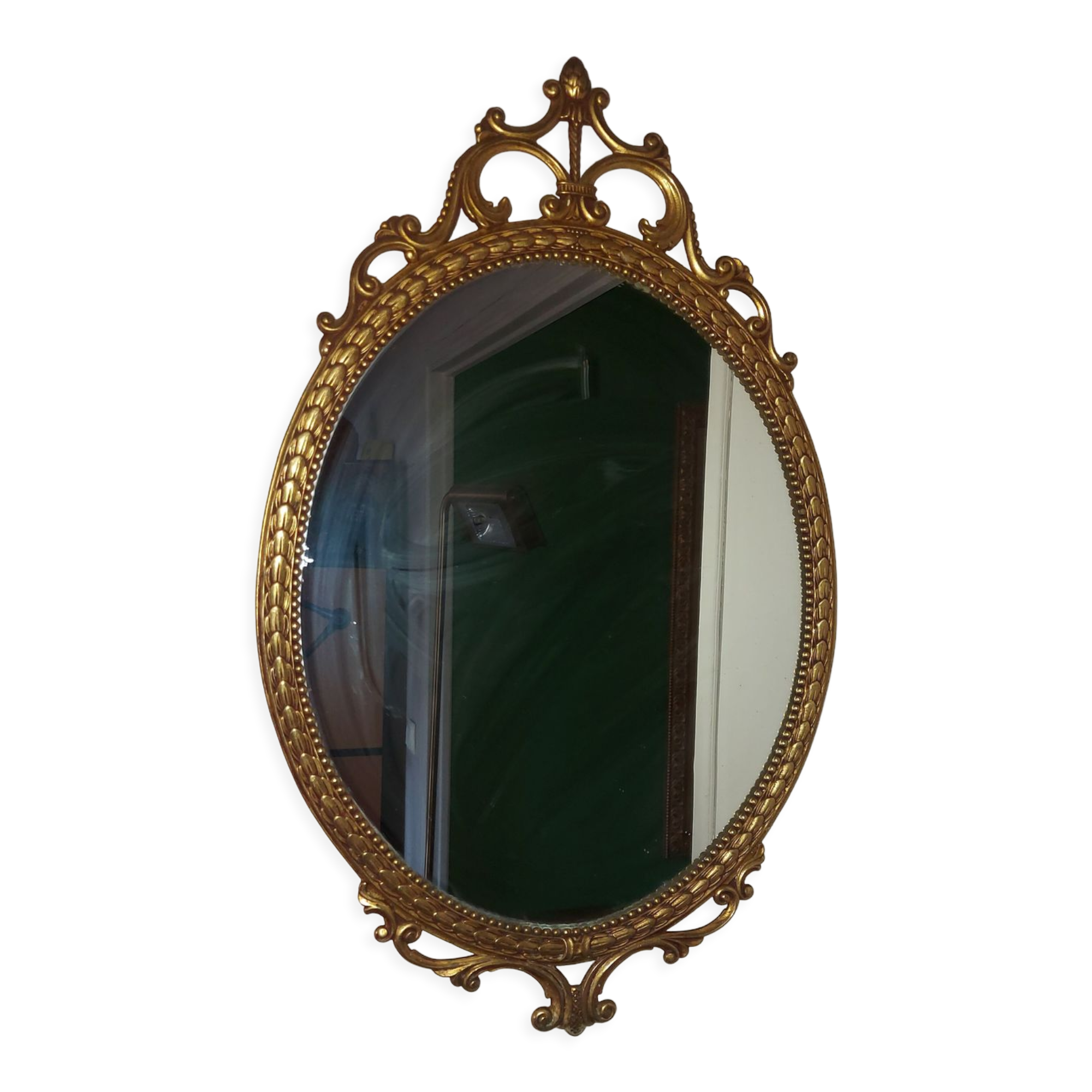 Baroque mirror in gilded brass, C.G.R