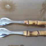 Bamboo sleeve salad cutlery 50s 60s