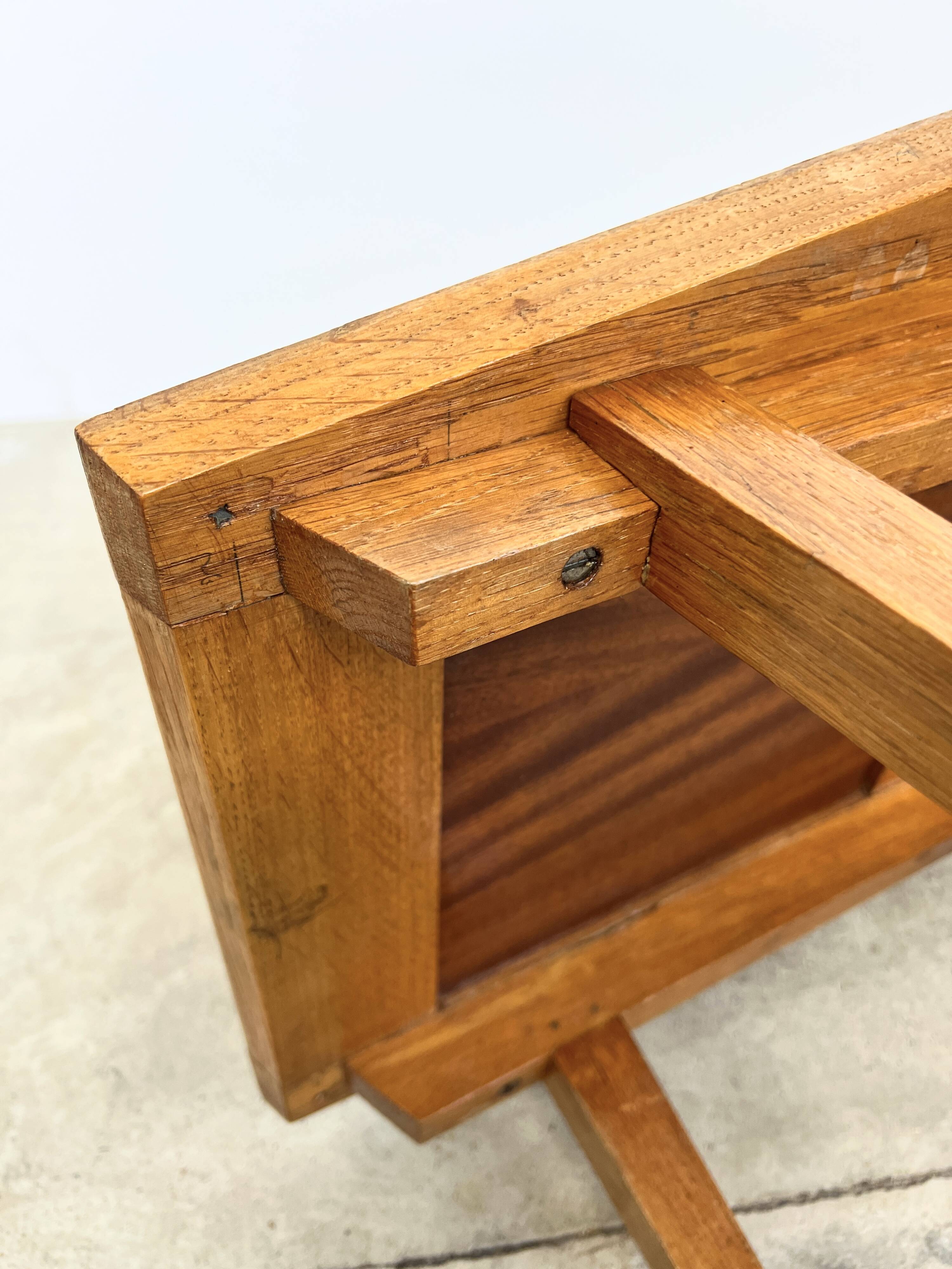 Small Coffee Table 50s – Geometric Marquetry & Compass Legs
