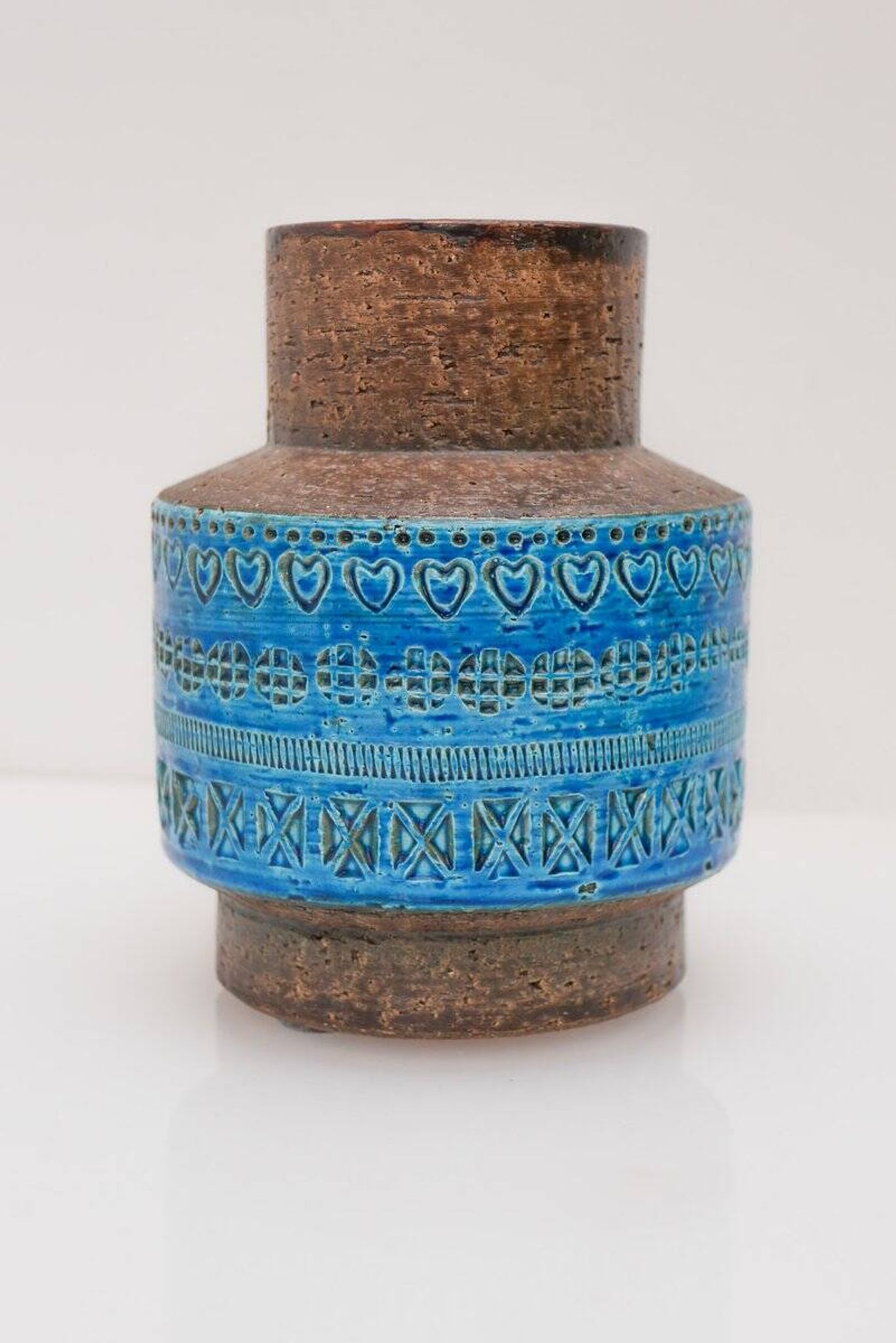Vintage Rimini Blue Ceramic Vase by Aldo Londi for Bitossi, Italy, 1960s
