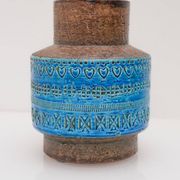Vintage Rimini Blue Ceramic Vase by Aldo Londi for Bitossi, Italy, 1960s