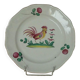 Luneville Saint Clement earthenware plate decorated with rooster late 19th century