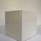 Tan Leather Cube Chair inspired by Lella & Massimo Vignelli