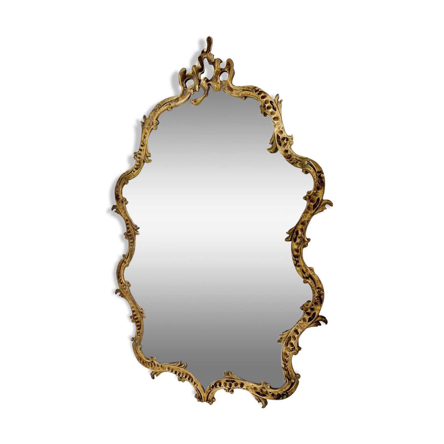Antique brass french wall mirror