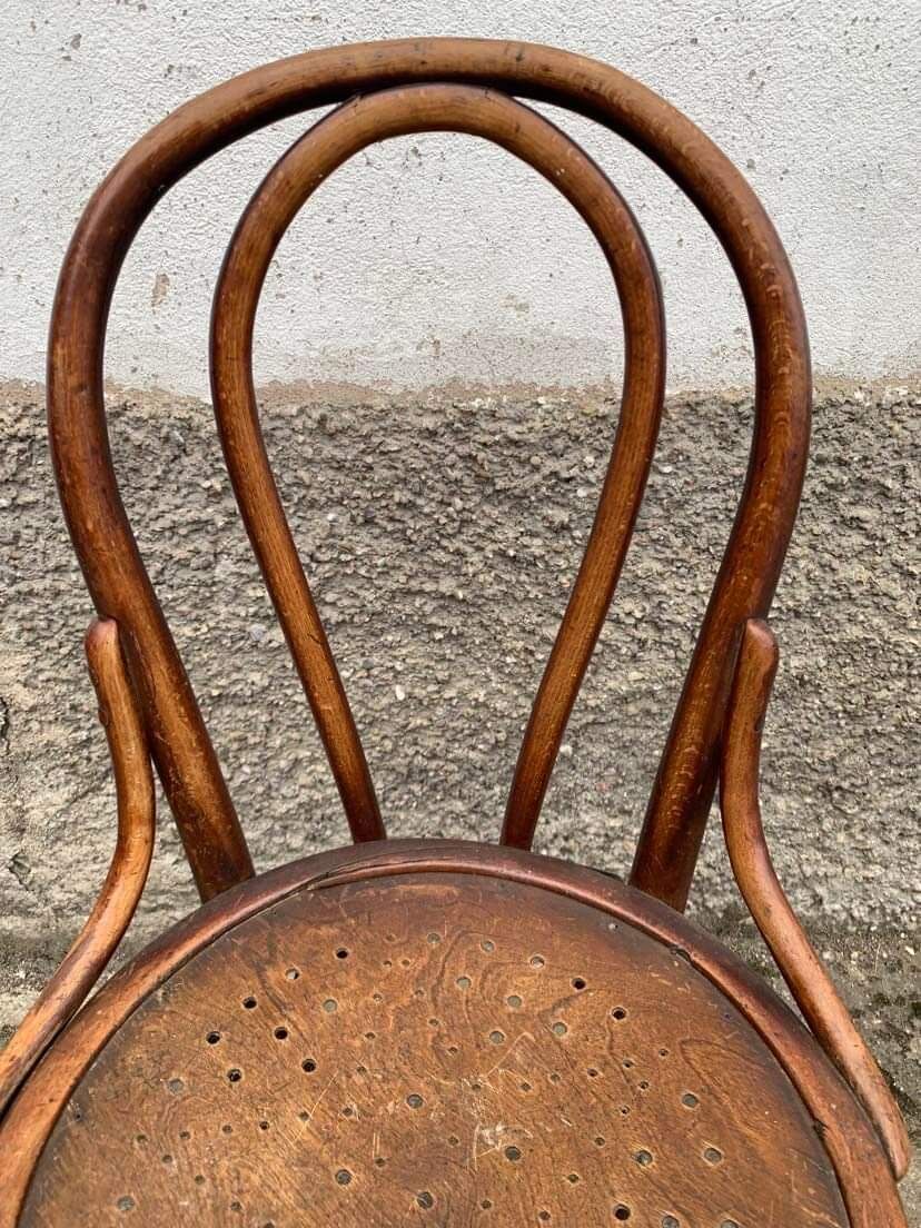 4 bistro chairs in curved wood N° 18 of the 1920s 1930s wooden seat