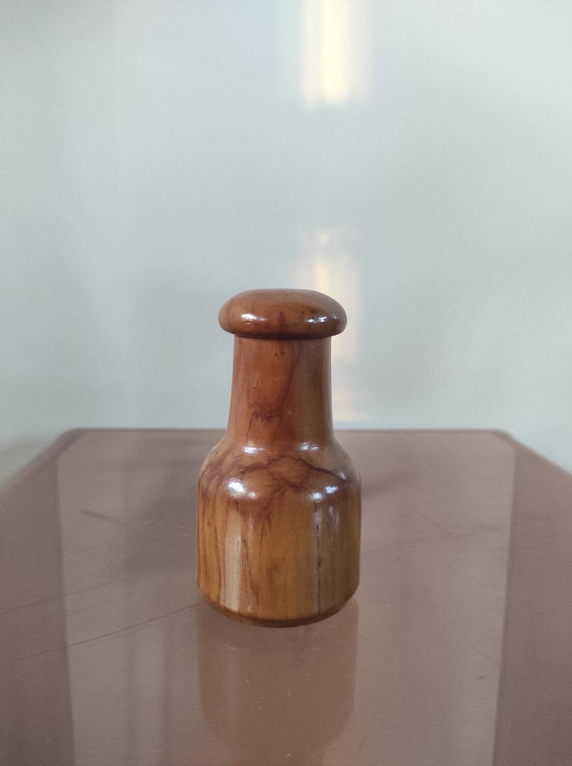 Vintage olive wood condiment service