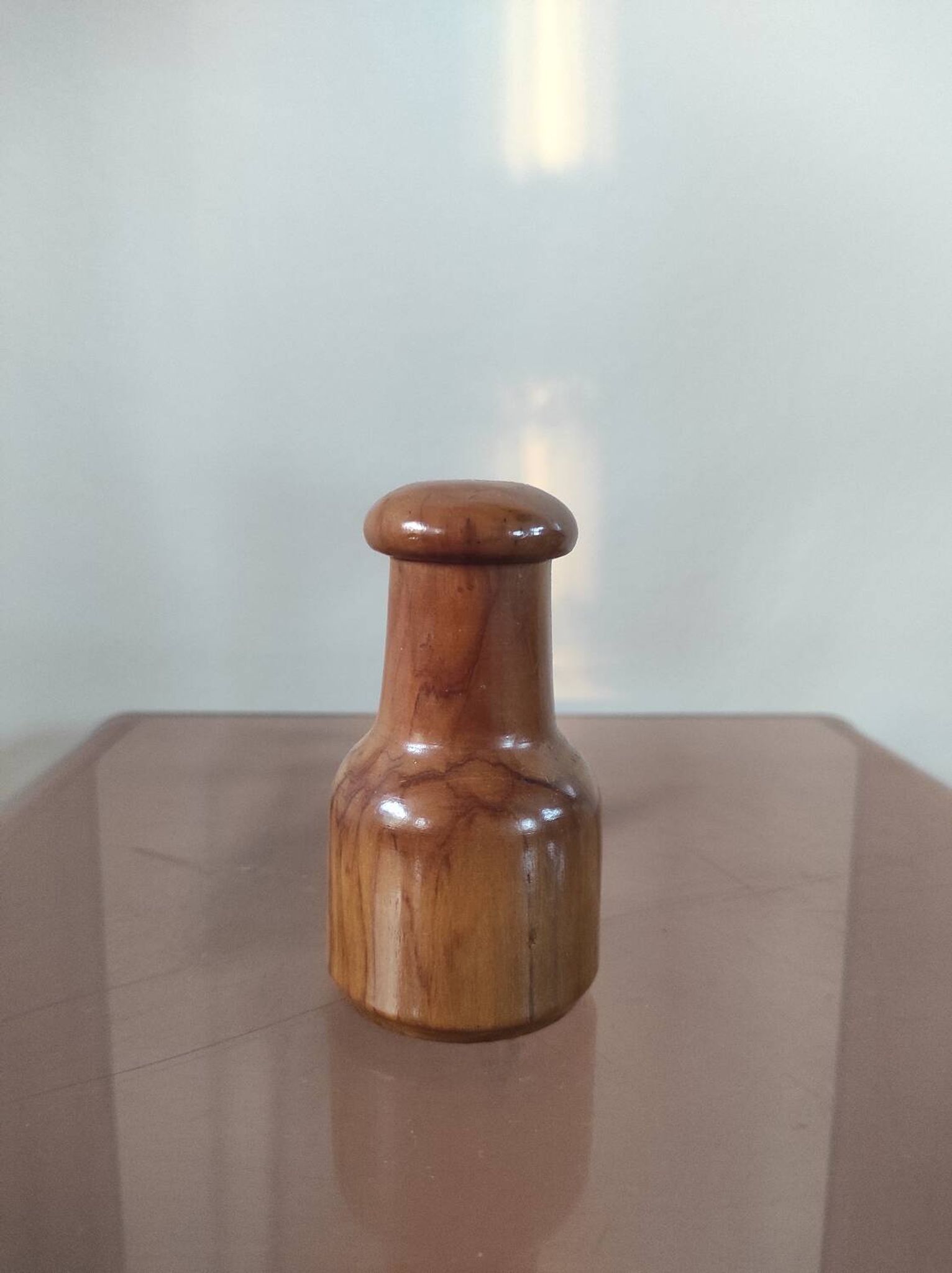 Vintage olive wood condiment service