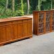 Large English solid wood library from the 19th century, 162cm.