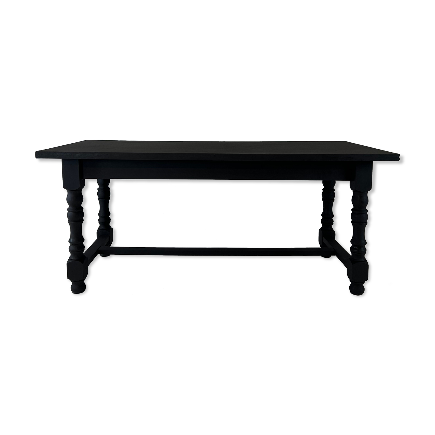 Matte black farmhouse table