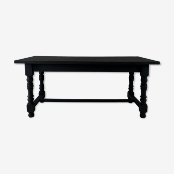 Table de ferme noir mat