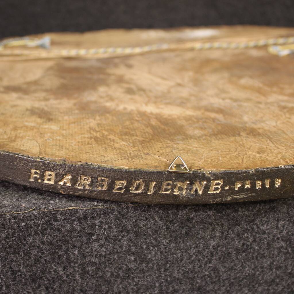 19th century gilded wooden shield signed F. Barbedienne Paris
