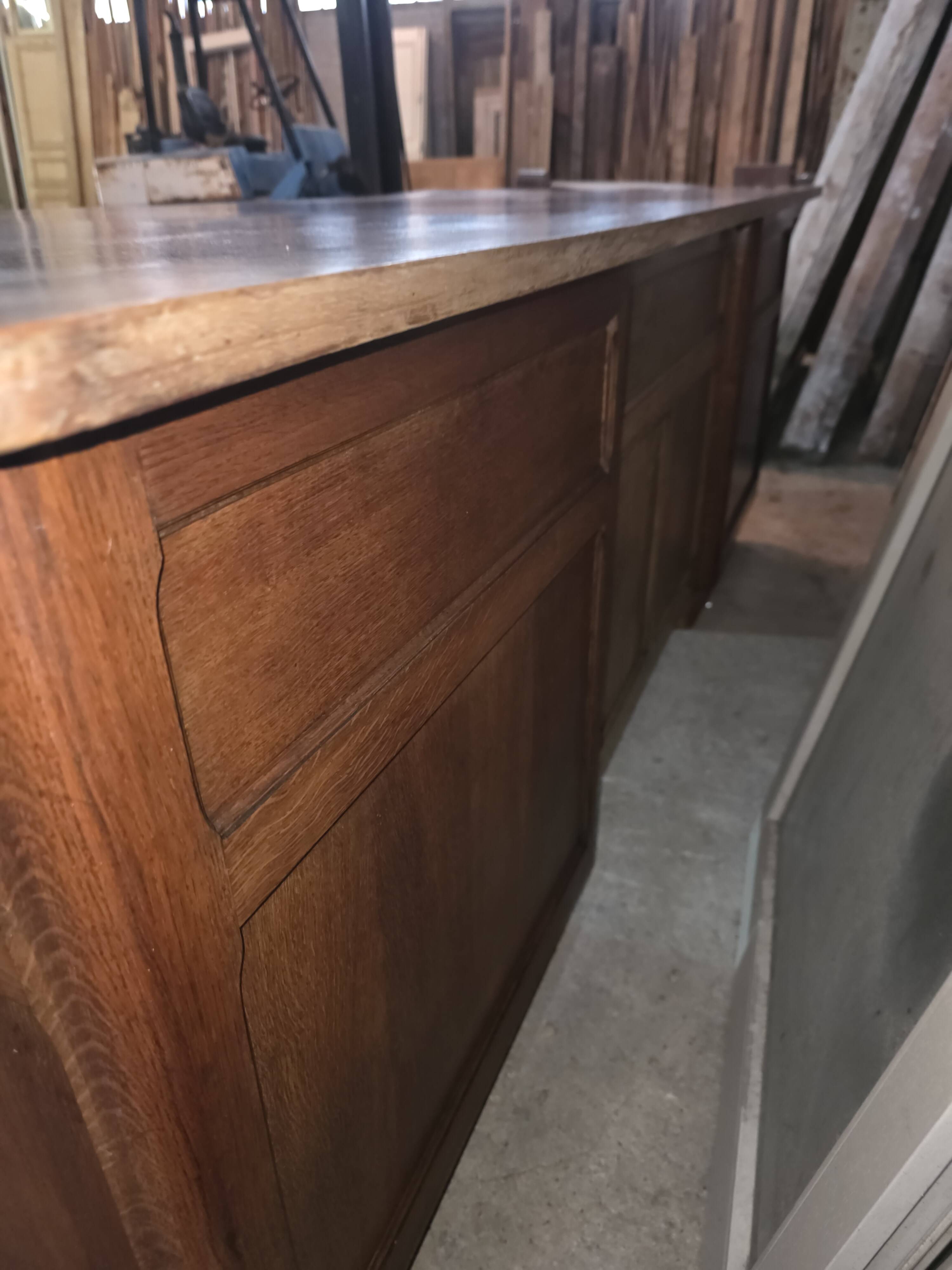 Bureau ministre XXL en chêne , 220 × 95 cm