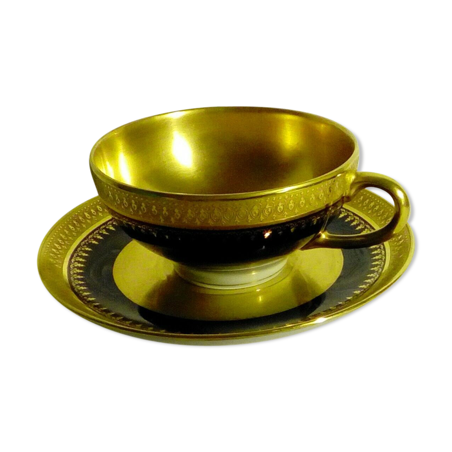 Cup a porcelain coffee from limoges decor riche chambon empire style
