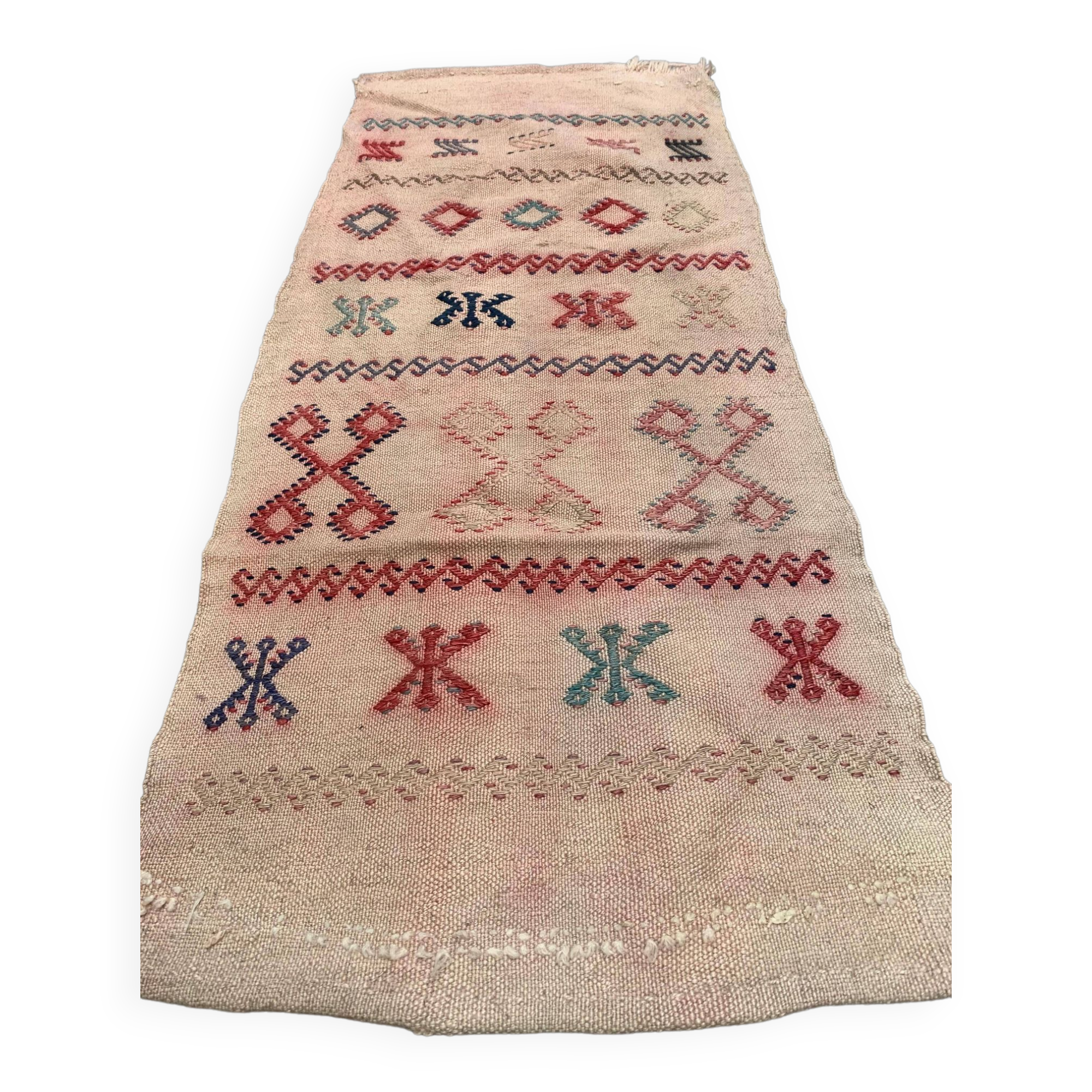 Old Turkish narrow Kilim Runner 114x50 cm shabby chic, vintage kelim