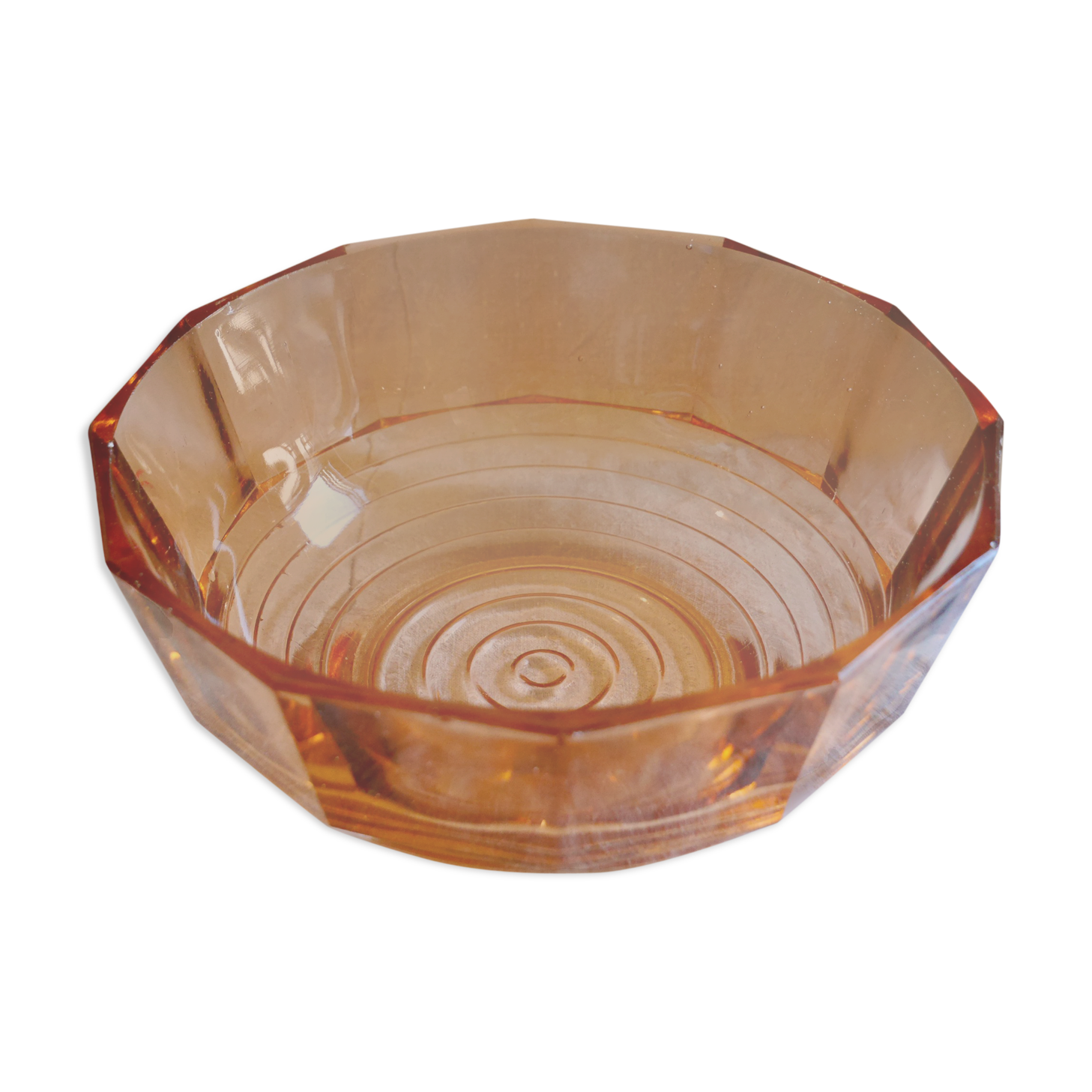 Saladier en verre rose