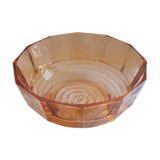 Pink glass salad bowl