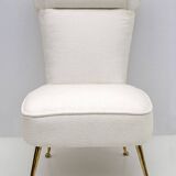 Pair of Gigi Radice Mid-century Modern Boucle Small Armchairs by Minotti 50