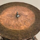 Modernist sculptural style brutalist copper candleholder, Austria 1950