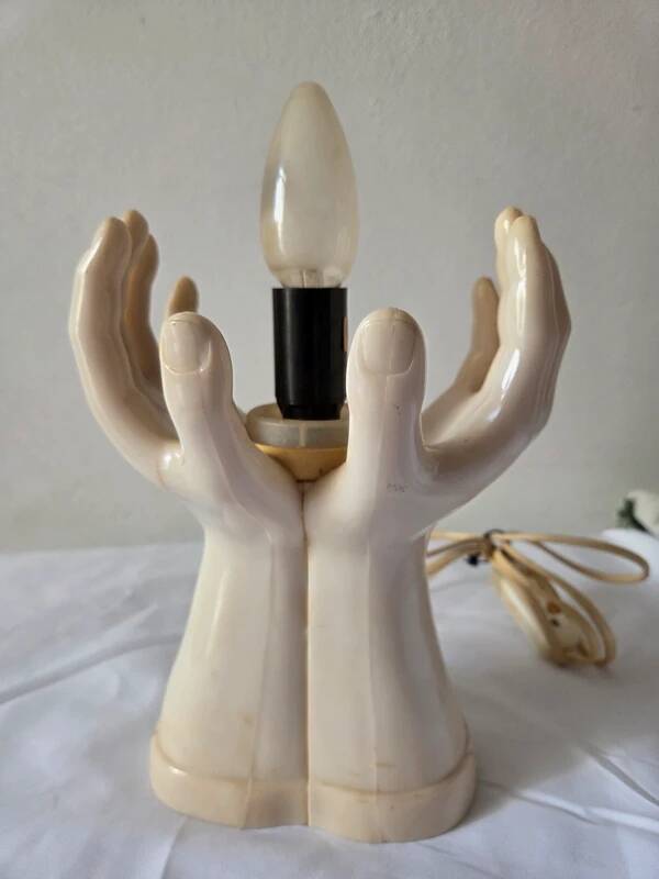 1980s wall lamp vintage ceramic and plastic wall lamp