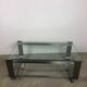 Table basse en aluminium chromé brossé vintage 1970